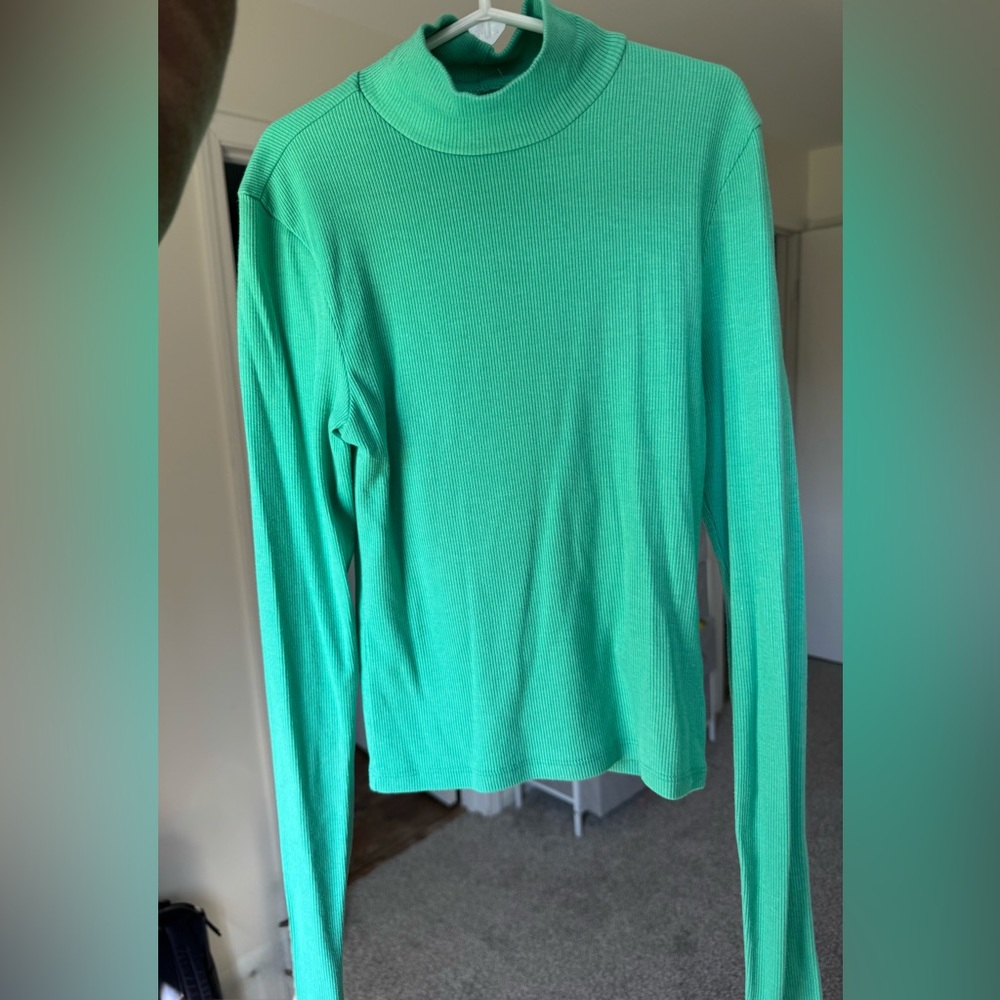 American Eagle Outfitters Mint Green Mock Neck Sweater